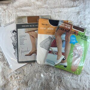Vintage Hosiery Collection: Sheer Nylon Pantyhose & Stockings Variety Pack Sz M